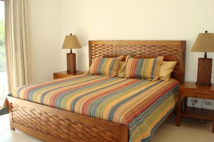 Tropical look bed with reforested wood