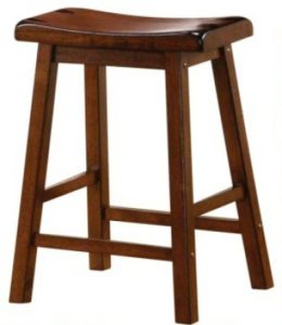 2 Piece Transitional Solid Wood Seat 24 H Bar Stool