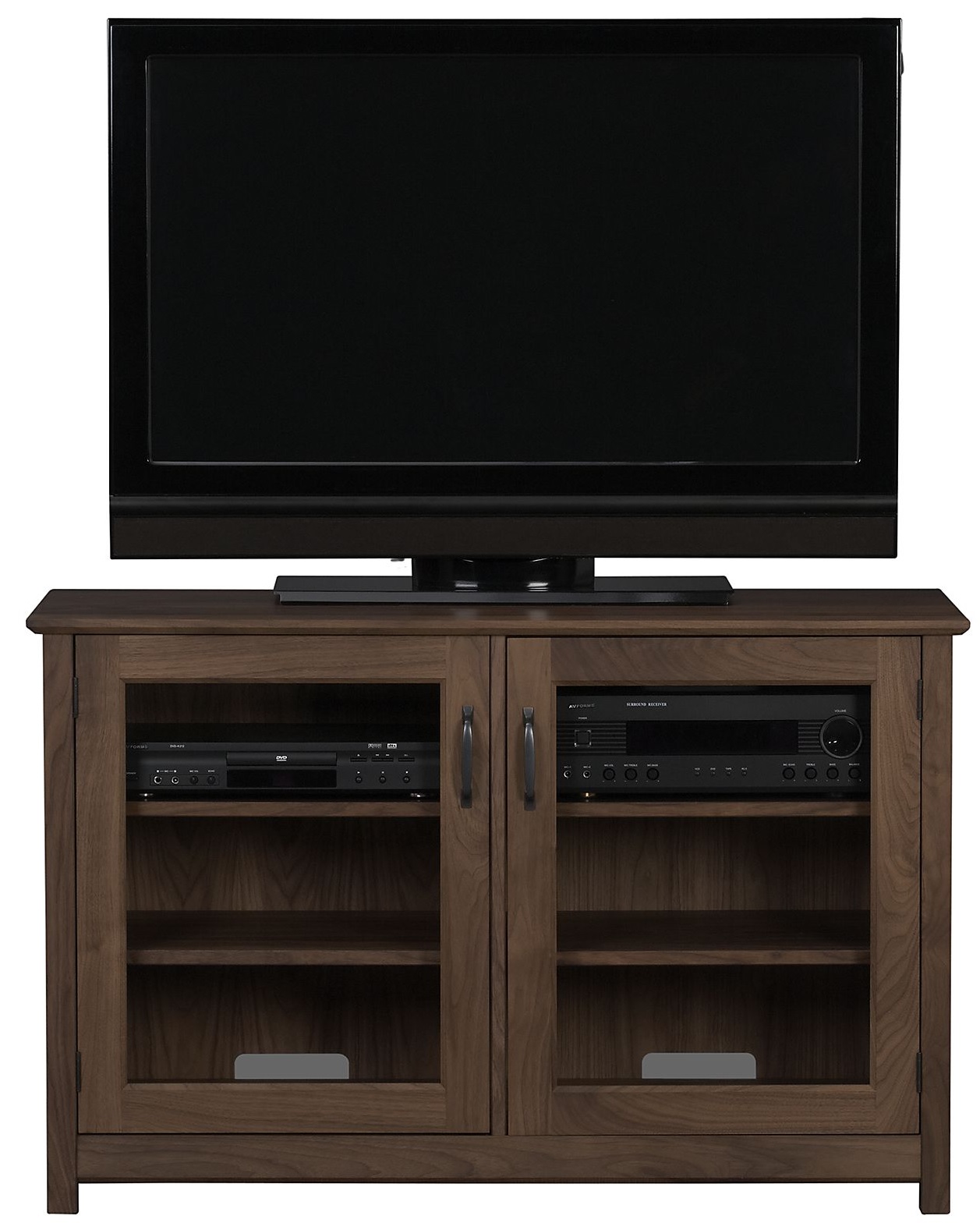 Ainsworth Walnut 47 Media Console With Glass Or Wood Doors Costa