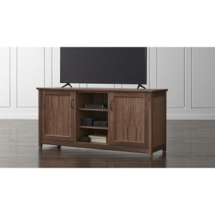 Ainsworth Walnut 64 Media Console With Glass Wood Doors Costa