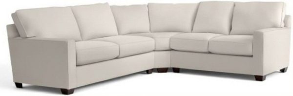 Buchanan Square Arm Upholstered Curved 3 Piece L Shaped Sectional With Wedge
