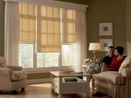Roller Blinds with Curtains and Valance