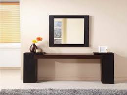 Gtrinity Hallway And Entryway Black Wood Table And Black Wood Mirror