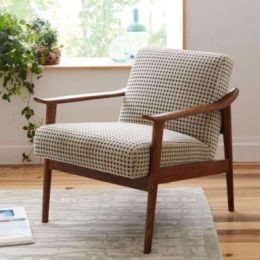 Mid Century Show Wood Upholstered Chair