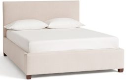 Raleigh Upholstered Square Low Bed And Headboard