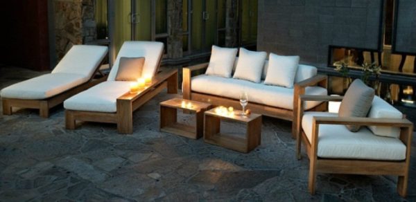 Teak Outdoor Flamingo Living Set