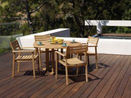 Teak Outdoor Rye For 4 Dining Set