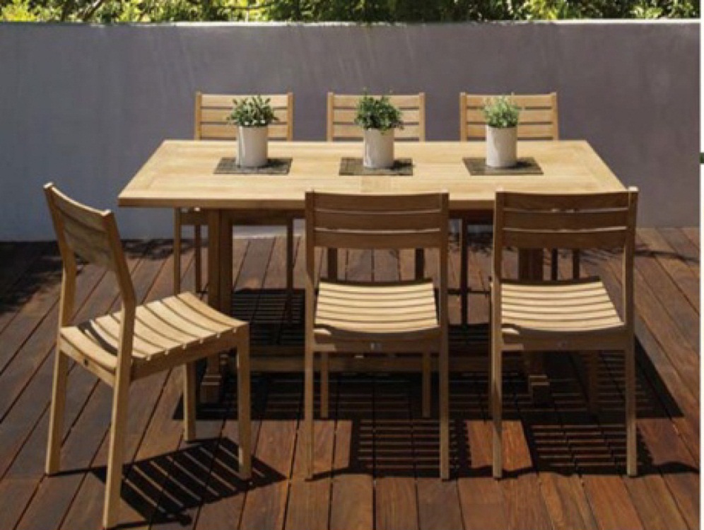 Teak Outdoor Rye For 6 Dining Set Costa Rican Furniture