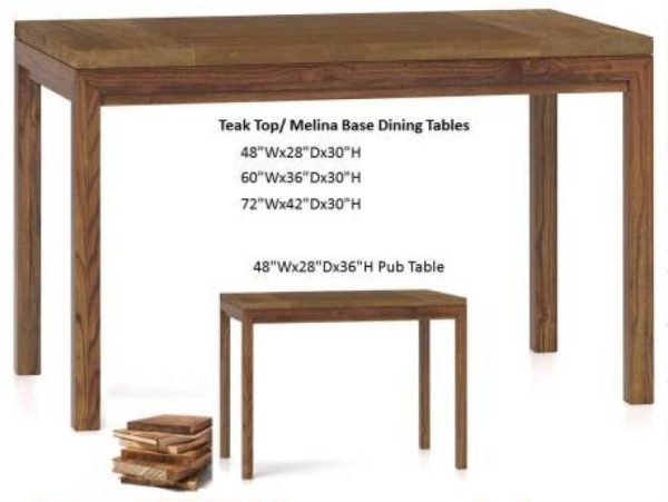 Teak Top Malina Bas Dining Table