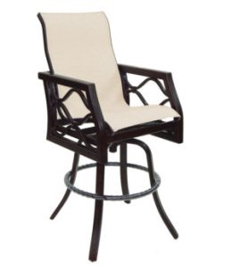 Villa Bianca City High Back Sling Swivel Bar Stool