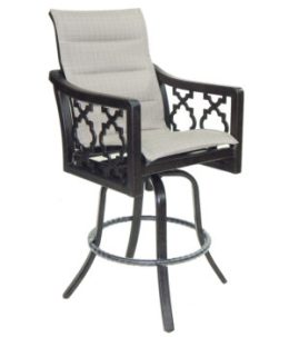 Belle Epoque High Back Sling Swivel Bar Stool