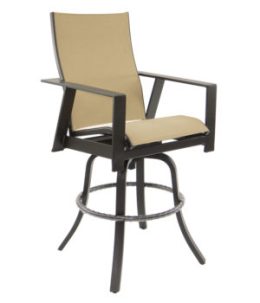 Trento High Back Sling Swivel Bar Stool