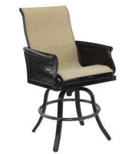 English Garden High Back Sling Swivel Counter Stool