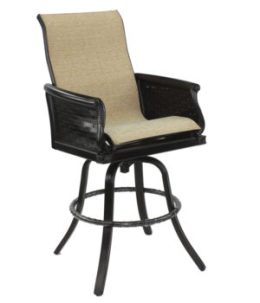 English Garden High Back Sling Swivel Bar Stool