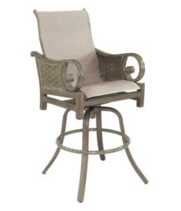 Riviera High Back Sling Swivel Bar Stool