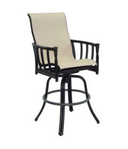 Provence High Back Sling Swivel Bar Stool