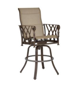 Veranda High Back Sling Swivel Bar Stool
