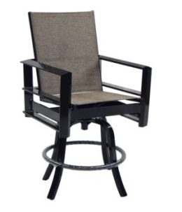 Vertice High Back Sling Swivel Bar Stool