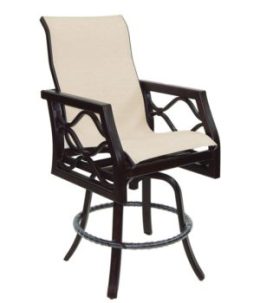 Villa Bianca High Back Sling Swivel Counter Stool