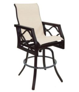 Villa Bianca High Back Sling Swivel Bar Stool