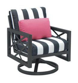 BARCLAY BUTERA PALM SPRINGS CUSHIONED LOUNGE SWIVEL ROCKER