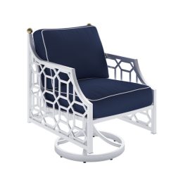 BARCLAY BUTERA CUSHIONED DINING SWIVEL ROCKER