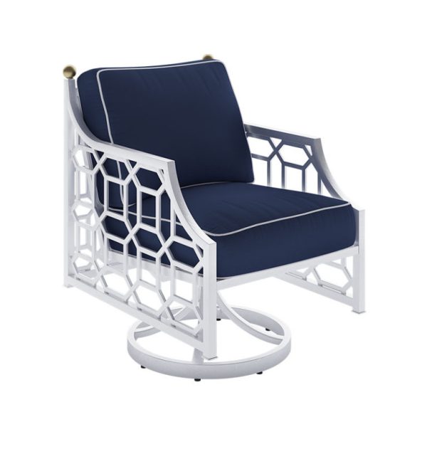 BARCLAY BUTERA CUSHIONED DINING SWIVEL ROCKER