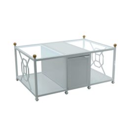 BARCLAY BUTERA RECTANGULAR FIREPIT COFFEE TABLE