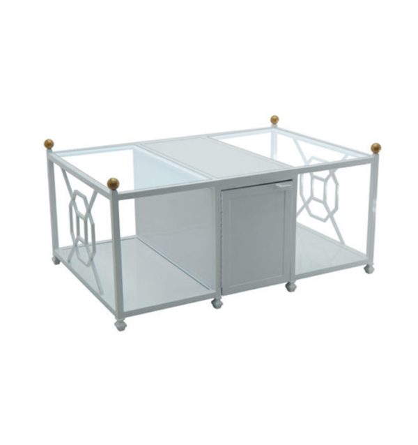 BARCLAY BUTERA RECTANGULAR FIREPIT COFFEE TABLE
