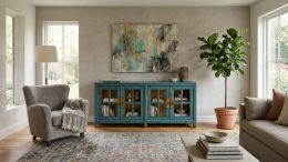 Saphire Aged Console Table